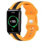 For Honor Watch ES 20mm Butterfly Buckle Two-Color Silicone Watch Band(Black+Yellow)