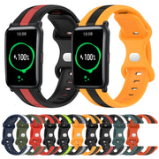 For Honor Watch ES 20mm Butterfly Buckle Two-Color Silicone Watch Band(Black+Yellow)