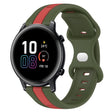 For Honor MagicWatch2 42mm 20mm Butterfly Buckle Two-Color Silicone Watch Band(Red+Army Green)