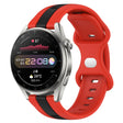 For Huawei Watch 3 Pro 20mm Butterfly Buckle Two-Color Silicone Watch Band(Red+Black)