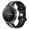 For Huawei GT2 Pro 20mm Butterfly Buckle Two-Color Silicone Watch Band(Black+Grey)
