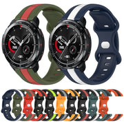 For Honor Watch GS Pro 20mm Butterfly Buckle Two-Color Silicone Watch Band(Black+Red)