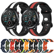 For Honor Magic Watch 2 46mm 20mm Butterfly Buckle Two-Color Silicone Watch Band(Black+Yellow)