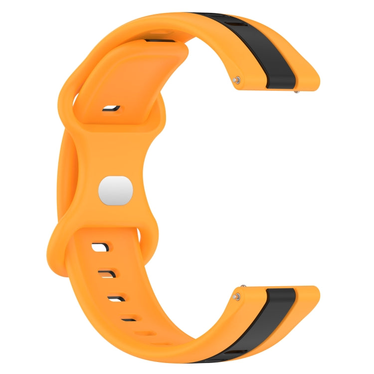 For Amazfit GTR 3 22mm Butterfly Buckle Two-Color Silicone Watch Band(Black+Yellow)