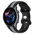 For Amazfit GTR 3 22mm Butterfly Buckle Two-Color Silicone Watch Band(Black+Grey)