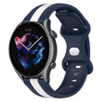 For Amazfit GTR 3 22mm Butterfly Buckle Two-Color Silicone Watch Band(White+Blue)