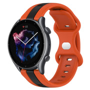 For Amazfit GTR 3 Pro 22mm Butterfly Buckle Two-Color Silicone Watch Band(Orange+Black)