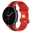 For Amazfit GTR 2e 22mm Butterfly Buckle Two-Color Silicone Watch Band(Red+Black)