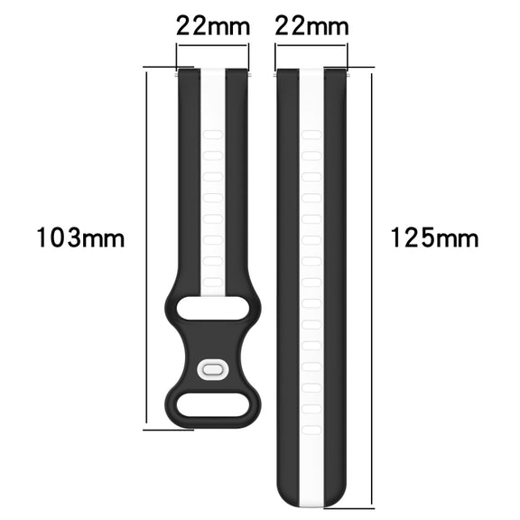 For Amazfit GTR 2e 22mm Butterfly Buckle Two-Color Silicone Watch Band(Orange+Black)