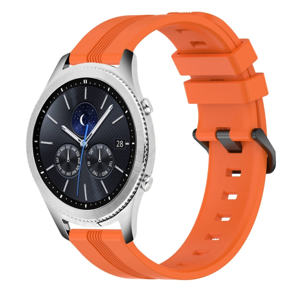 For Samsung Gear S3 Classic 22mm Concave Striped Slicone Watch Band(Orange)