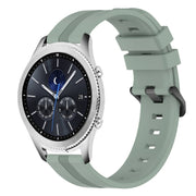 For Samsung Gear S3 Classic 22mm Concave Striped Slicone Watch Band(Grayish Green)
