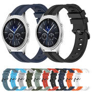 For Samsung Gear S3 Classic 22mm Concave Striped Slicone Watch Band(Grayish Green)