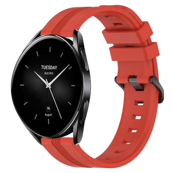 For Xiaomi Watch S2 42mm 22mm Concave Striped Slicone Watch Band(Red)
