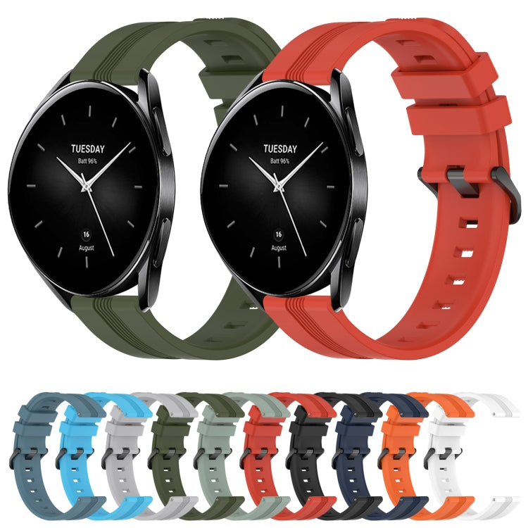 For Xiaomi Watch S2 42mm 22mm Concave Striped Slicone Watch Band(Red)