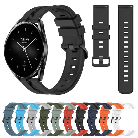 For Xiaomi Watch S2 46mm 22mm Concave Striped Slicone Watch Band(Sky Blue)