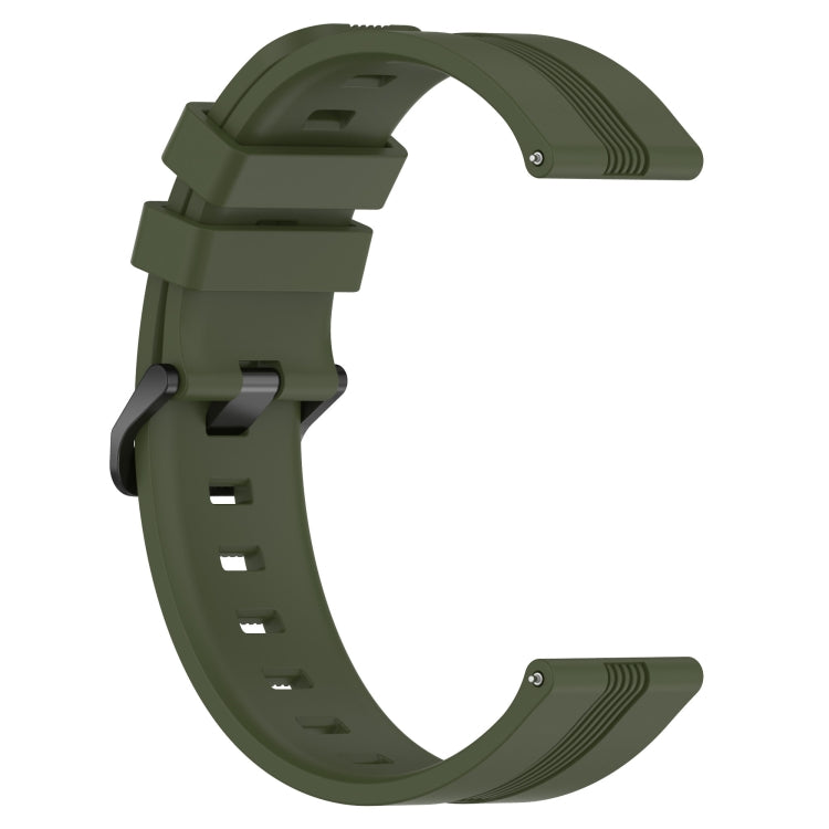 For Xiaomi MI Watch Sport 22mm Concave Striped Slicone Watch Band(Army Green)