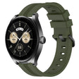 For Huawei Watch Buds 22mm Concave Striped Slicone Watch Band(Army Green)