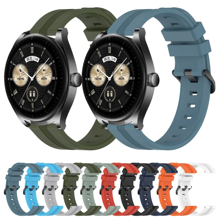 For Huawei Watch Buds 22mm Concave Striped Slicone Watch Band(Orange)