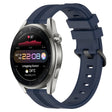 For Huawei Watch 3 22mm Concave Striped Slicone Watch Band(Navy Blue)