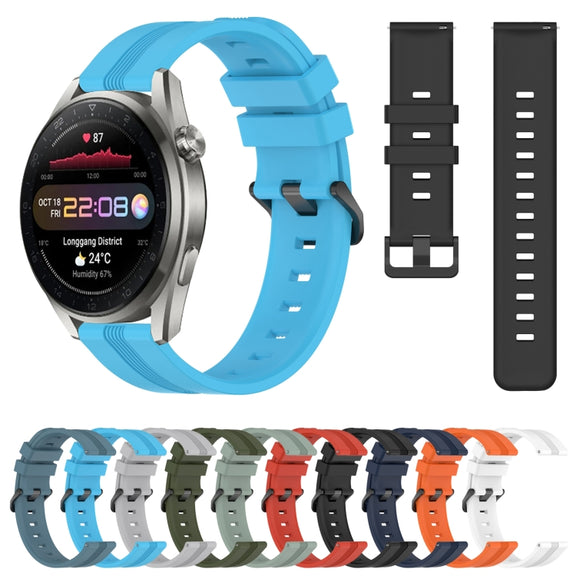 For Huawei Watch 3 Pro 22mm Concave Striped Slicone Watch Band(White)