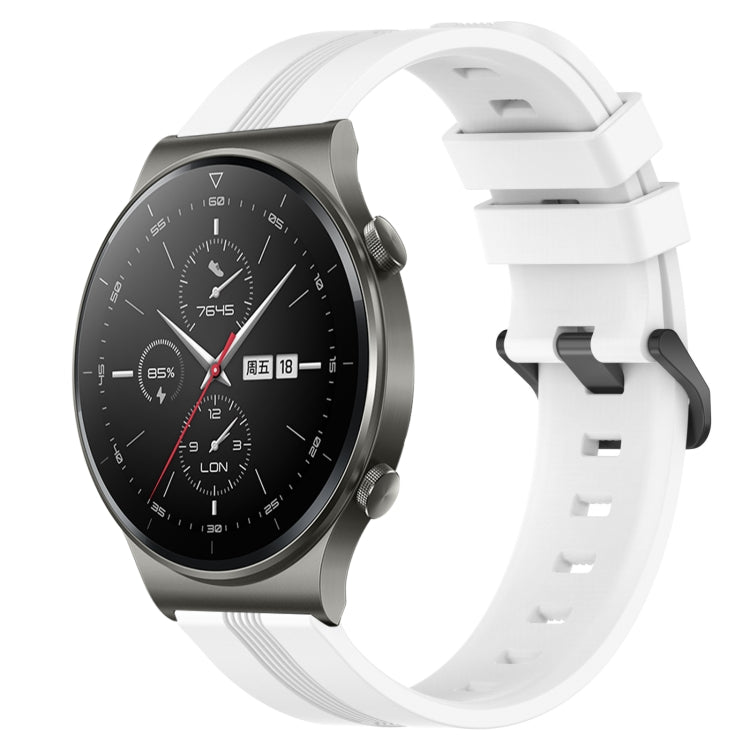 For Huawei GT2 Pro 22mm Concave Striped Slicone Watch Band(White)