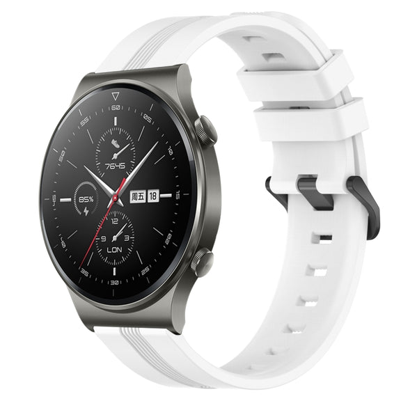 For Huawei GT2 Pro 22mm Concave Striped Slicone Watch Band(White)