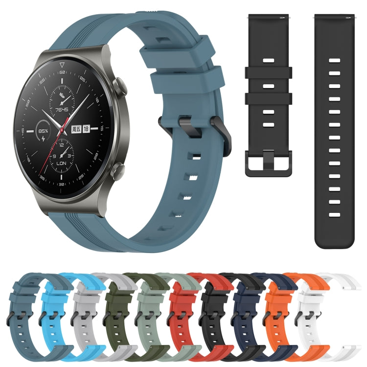 For Huawei GT2 Pro 22mm Concave Striped Slicone Watch Band(Grey)