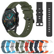 For Huawei GT2 46mm 22mm Concave Striped Slicone Watch Band(Grayish Green)
