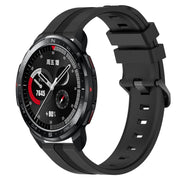 For Honor Watch GS Pro 22mm Concave Striped Slicone Watch Band(Black)