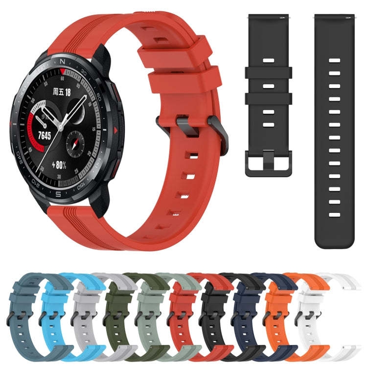 For Honor Watch GS Pro 22mm Concave Striped Slicone Watch Band(Orange)