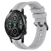 For Honor Magic Watch 2 46mm 22mm Concave Striped Slicone Watch Band(Grey)