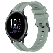 For Honor MagicWatch2 42mm 20mm Concave Striped Slicone Watch Band(Grayish Green)