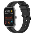 For Amazfit GTS 20mm Concave Striped Slicone Watch Band(Black) - Watch Bands by PMC TechLife | Online Shopping South Africa | PMC TechLife | Buy Now Pay Later Mobicred