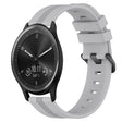 Compatible with Garmin Vivomove Sport 20mm Concave Striped Slicone Watch Band(Grey)