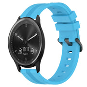 Compatible with Garmin Vivomove Sport 20mm Concave Striped Slicone Watch Band(Sky Blue)