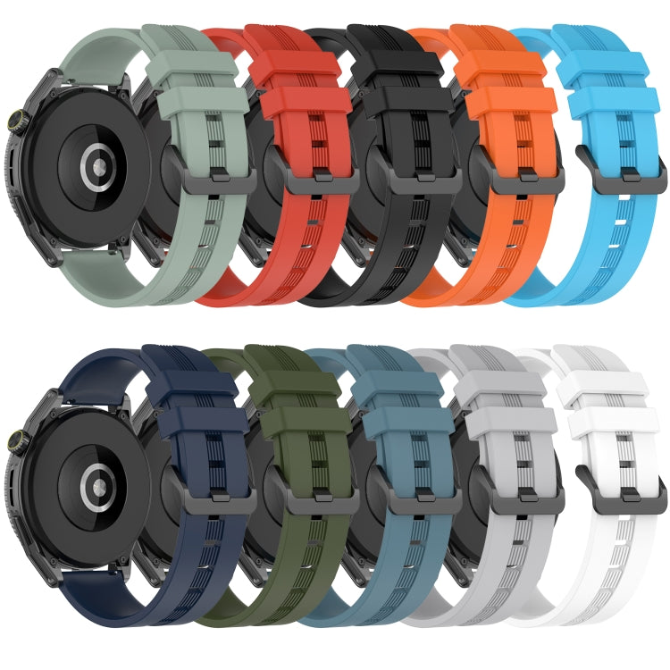 Compatible with Garmin Compatible witherunner 158 20mm Concave Striped Slicone Watch Band(Grey)