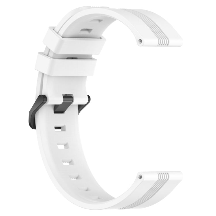 Compatible with Garmin Compatible witherunner 55 20mm Concave Striped Slicone Watch Band(White)