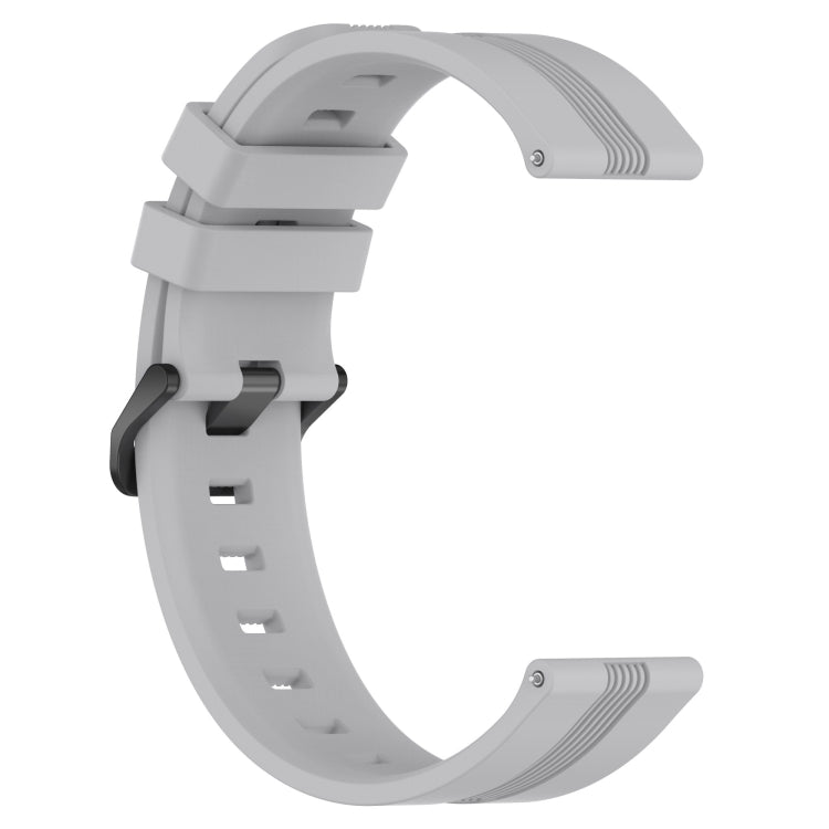Compatible with Garmin Compatible witherunner 55 20mm Concave Striped Slicone Watch Band(Grey)