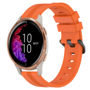 Compatible with Garmin Venu 20mm Concave Striped Slicone Watch Band(Orange)