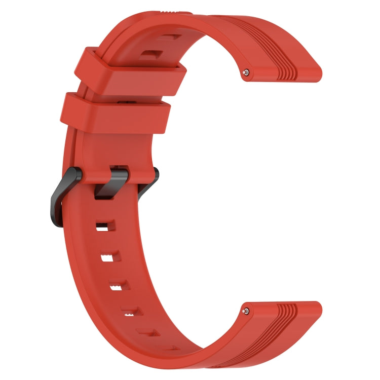 Compatible with Garmin Garminmove Luxe 20mm Concave Striped Slicone Watch Band(Red)