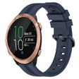 Compatible with Garmin Compatible witherunner 645 Music 20mm Concave Striped Slicone Watch Band(Navy Blue)