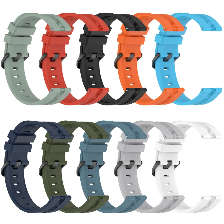 Compatible with Garmin Compatible witherunner Sq2 20mm Concave Striped Slicone Watch Band(Navy Blue)