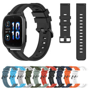 Compatible with Garmin Compatible witherunner Sq2 Music 20mm Concave Striped Slicone Watch Band(Navy Blue)