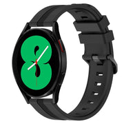 For Samsung Galaxy Watch4 44mm 20mm Concave Striped Slicone Watch Band(Black)