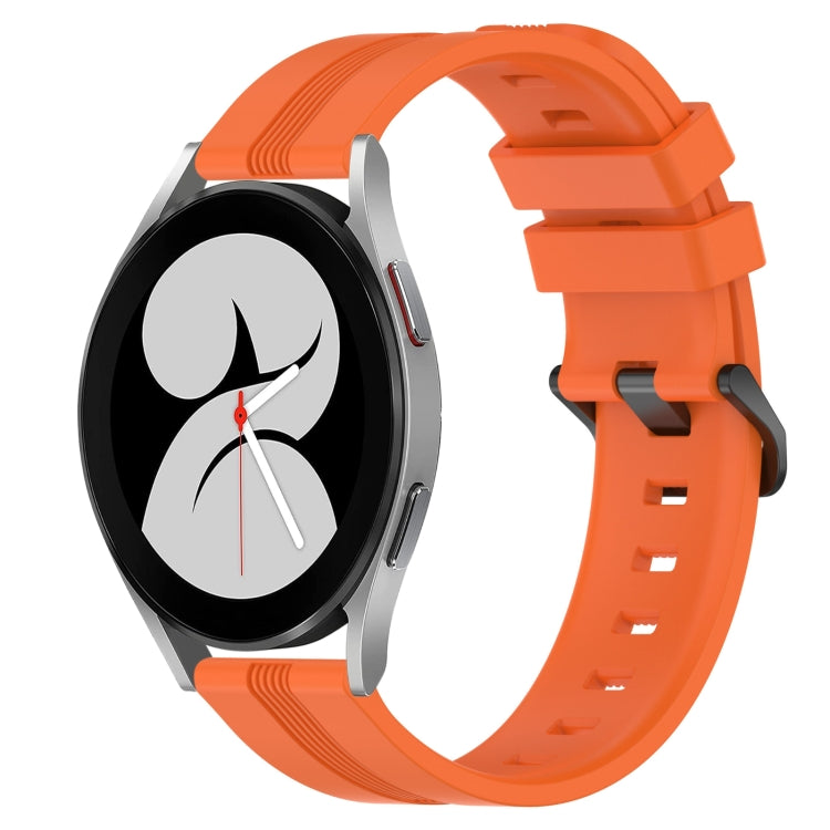 For Samsung Galaxy Watch4 40mm 20mm Concave Striped Slicone Watch Band(Orange)