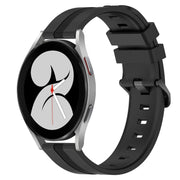 For Samsung Galaxy Watch4 40mm 20mm Concave Striped Slicone Watch Band(Black)