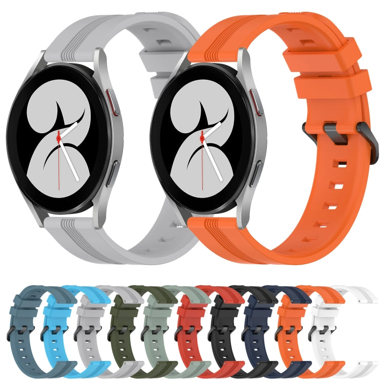 For Samsung Galaxy Watch4 40mm 20mm Concave Striped Slicone Watch Band(Red)