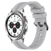 For Samsung  Galaxy Watch 4 Classic 42mm 20mm Concave Striped Slicone Watch Band(Grey)