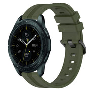 For Samsung Galaxy Watch 42mm 20mm Concave Striped Slicone Watch Band(Army Green)