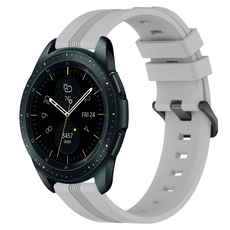 For Samsung Galaxy Watch 42mm 20mm Concave Striped Slicone Watch Band(Grey)